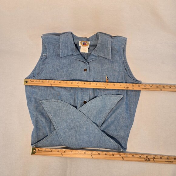 USA Vintage PUSSER'S WEST INDIES Y2K RARE Blue Sleeveless Cropped Top Size S. - Picture 16 of 16